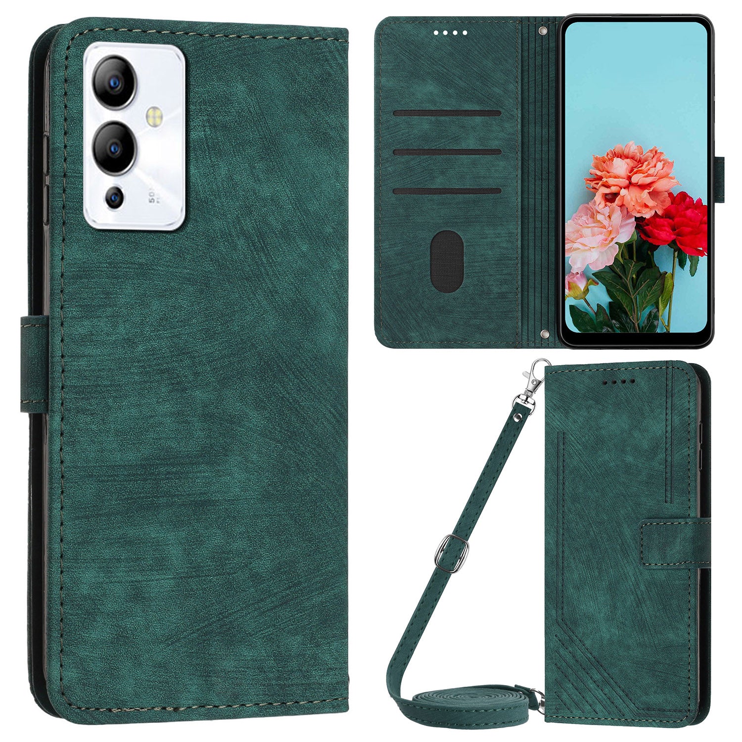For Infinix Note 12 5G / Note 12 Pro 5G PU Leather Phone Case Lines Imprinted Stand Flip Wallet Cover
