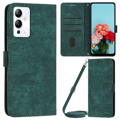 For Infinix Note 12 5G / Note 12 Pro 5G PU Leather Phone Case Lines Imprinted Stand Flip Wallet Cover