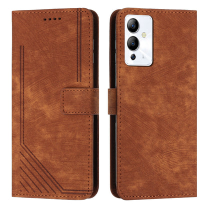 For Infinix Note 12 5G / Note 12 Pro 5G PU Leather Phone Case Lines Imprinted Stand Flip Wallet Cover
