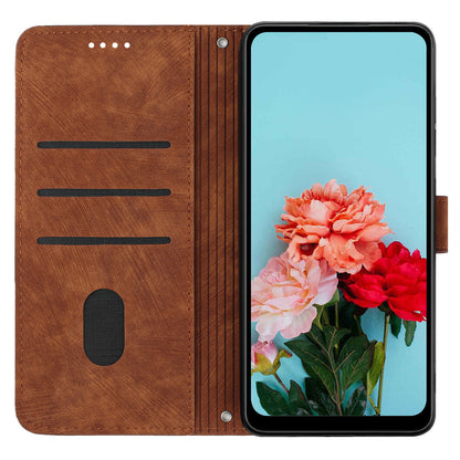 For Infinix Note 12 5G / Note 12 Pro 5G PU Leather Phone Case Lines Imprinted Stand Flip Wallet Cover