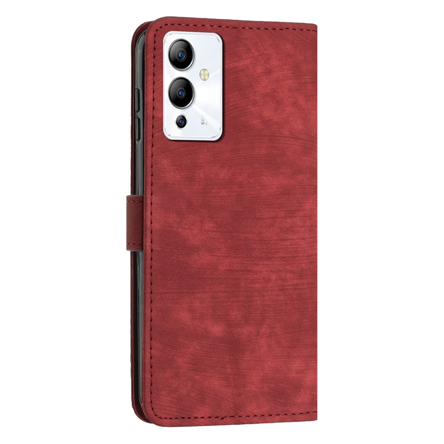 For Infinix Note 12 5G / Note 12 Pro 5G PU Leather Phone Case Lines Imprinted Stand Flip Wallet Cover