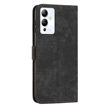 For Infinix Note 12 5G / Note 12 Pro 5G PU Leather Skin-touch Phone Case Lines Imprinted Wallet Cover Stand