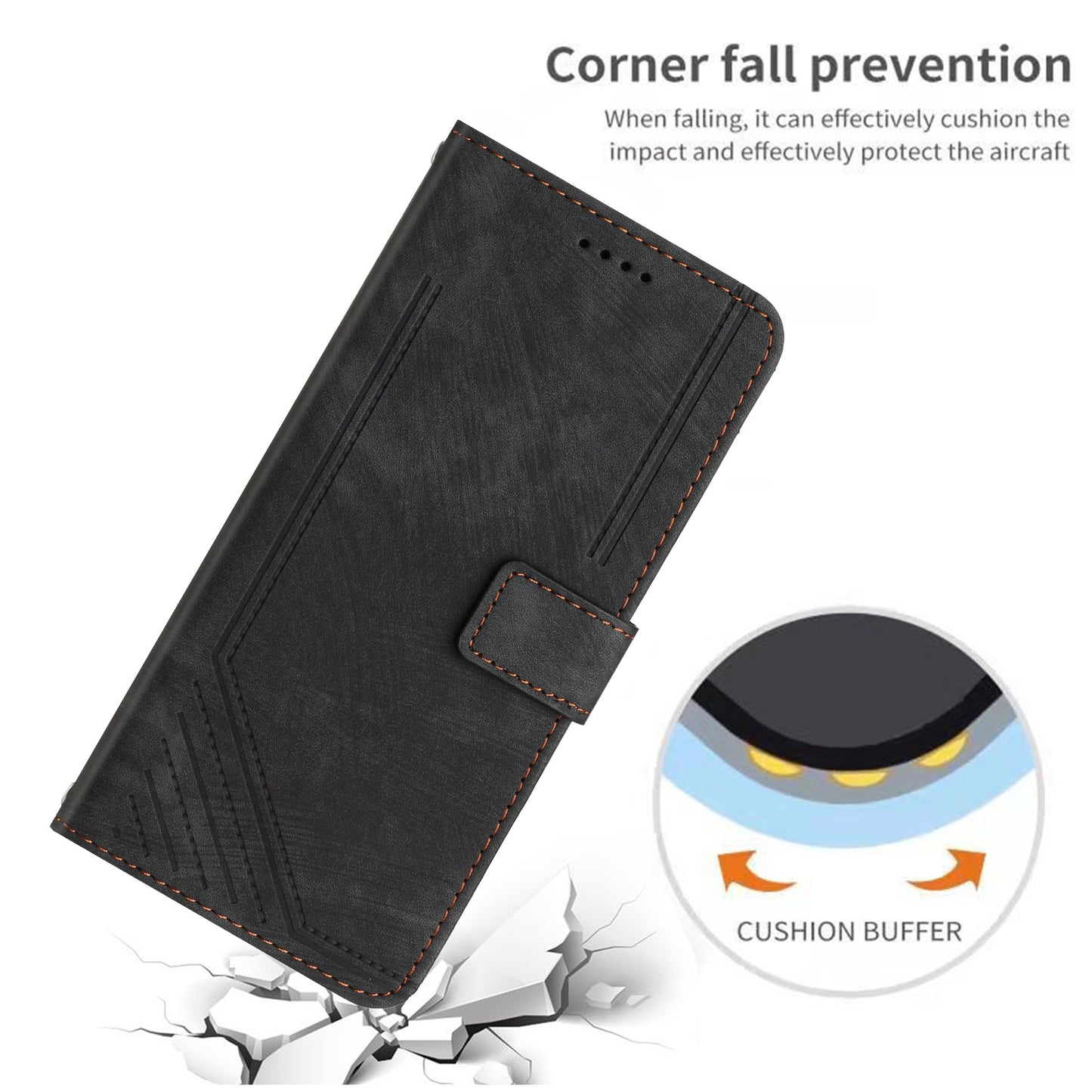 For Infinix Note 12 5G / Note 12 Pro 5G PU Leather Skin-touch Phone Case Lines Imprinted Wallet Cover Stand