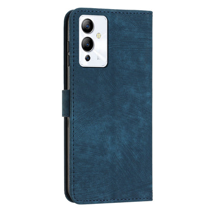 For Infinix Note 12 5G / Note 12 Pro 5G PU Leather Skin-touch Phone Case Lines Imprinted Wallet Cover Stand