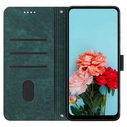 For Infinix Note 12 5G / Note 12 Pro 5G PU Leather Skin-touch Phone Case Lines Imprinted Wallet Cover Stand