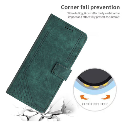 For Infinix Note 12 5G / Note 12 Pro 5G PU Leather Skin-touch Phone Case Lines Imprinted Wallet Cover Stand