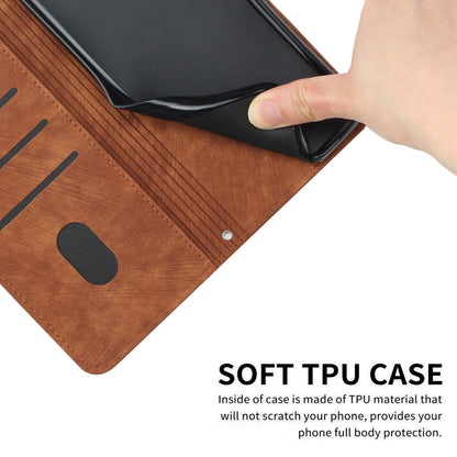 For Infinix Note 12 5G / Note 12 Pro 5G PU Leather Skin-touch Phone Case Lines Imprinted Wallet Cover Stand