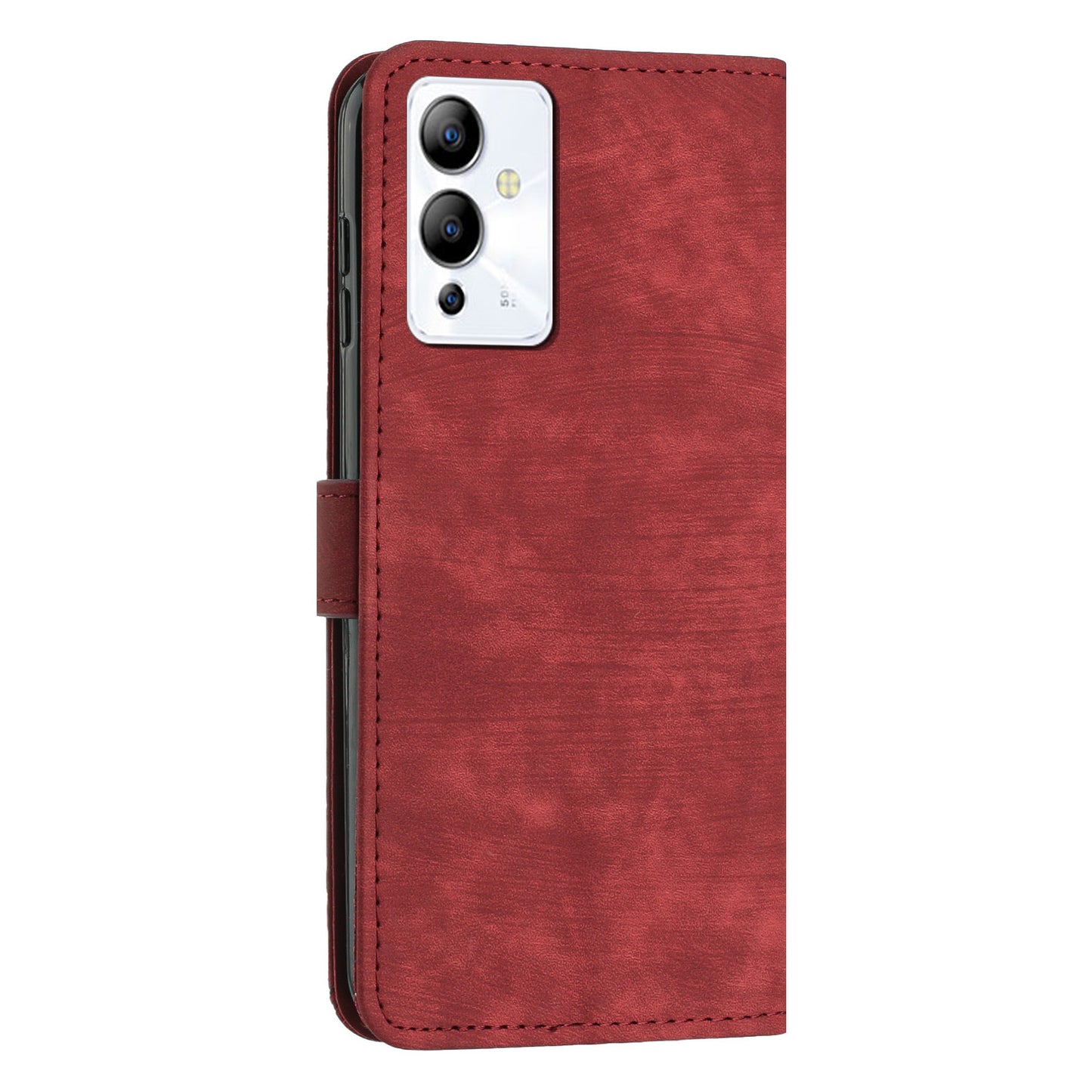 For Infinix Note 12 5G / Note 12 Pro 5G PU Leather Skin-touch Phone Case Lines Imprinted Wallet Cover Stand