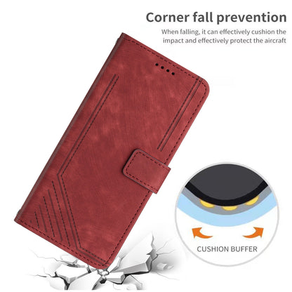 For Infinix Note 12 5G / Note 12 Pro 5G PU Leather Skin-touch Phone Case Lines Imprinted Wallet Cover Stand