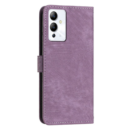 For Infinix Note 12 5G / Note 12 Pro 5G PU Leather Skin-touch Phone Case Lines Imprinted Wallet Cover Stand