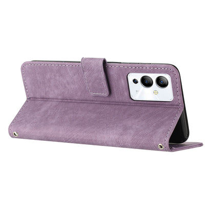 For Infinix Note 12 5G / Note 12 Pro 5G PU Leather Skin-touch Phone Case Lines Imprinted Wallet Cover Stand