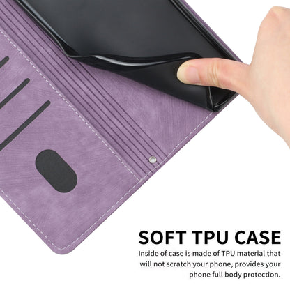For Infinix Note 12 5G / Note 12 Pro 5G PU Leather Skin-touch Phone Case Lines Imprinted Wallet Cover Stand