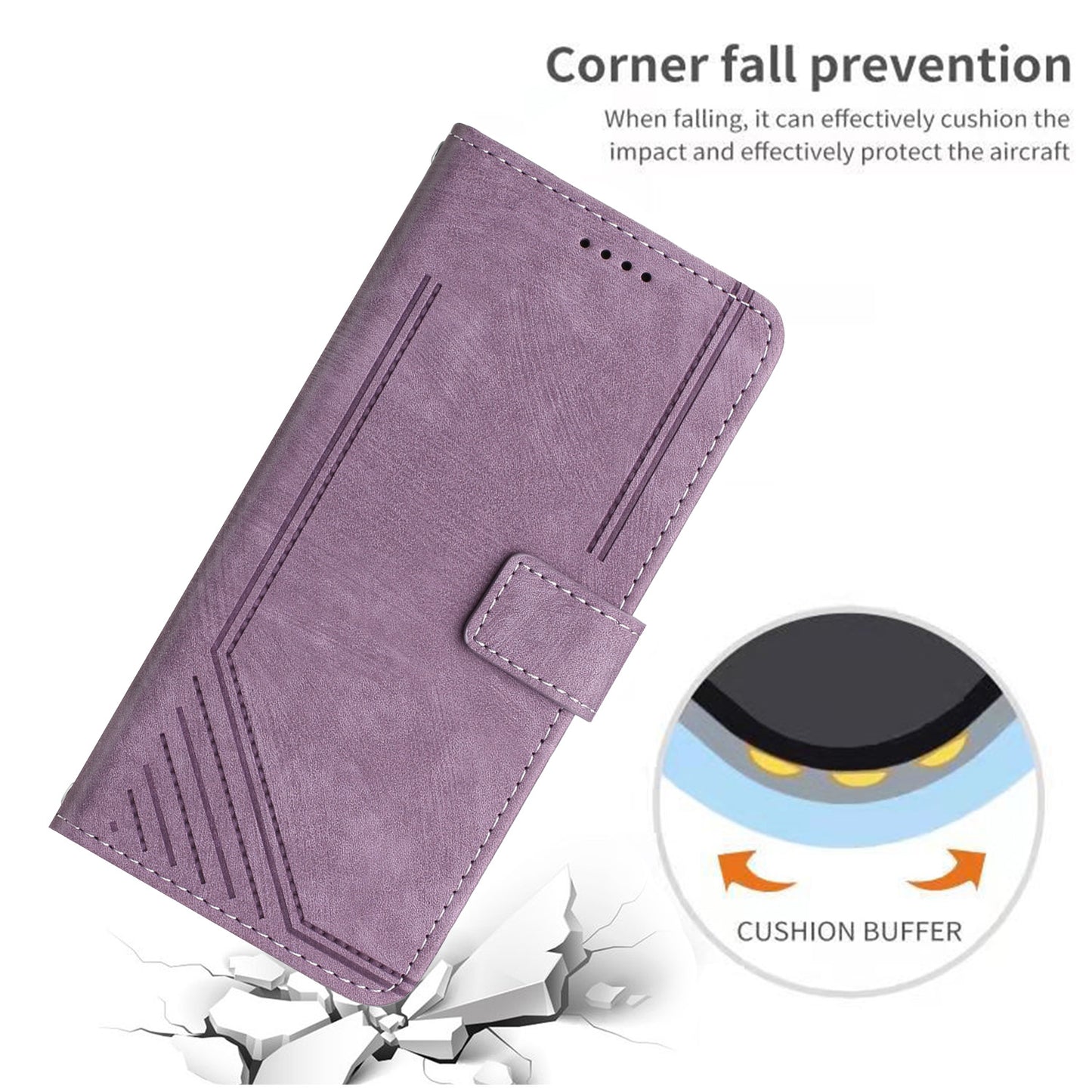 For Infinix Note 12 5G / Note 12 Pro 5G PU Leather Skin-touch Phone Case Lines Imprinted Wallet Cover Stand