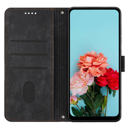 For Xiaomi Redmi Note 12 Pro+ 5G / Note 12 Explorer 5G Wallet Phone Case Lines Imprinted Leather Stand Protective Flip Cover