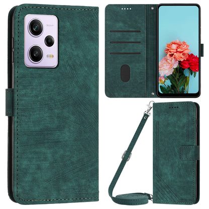 For Xiaomi Redmi Note 12 Pro+ 5G / Note 12 Explorer 5G Wallet Phone Case Lines Imprinted Leather Stand Protective Flip Cover