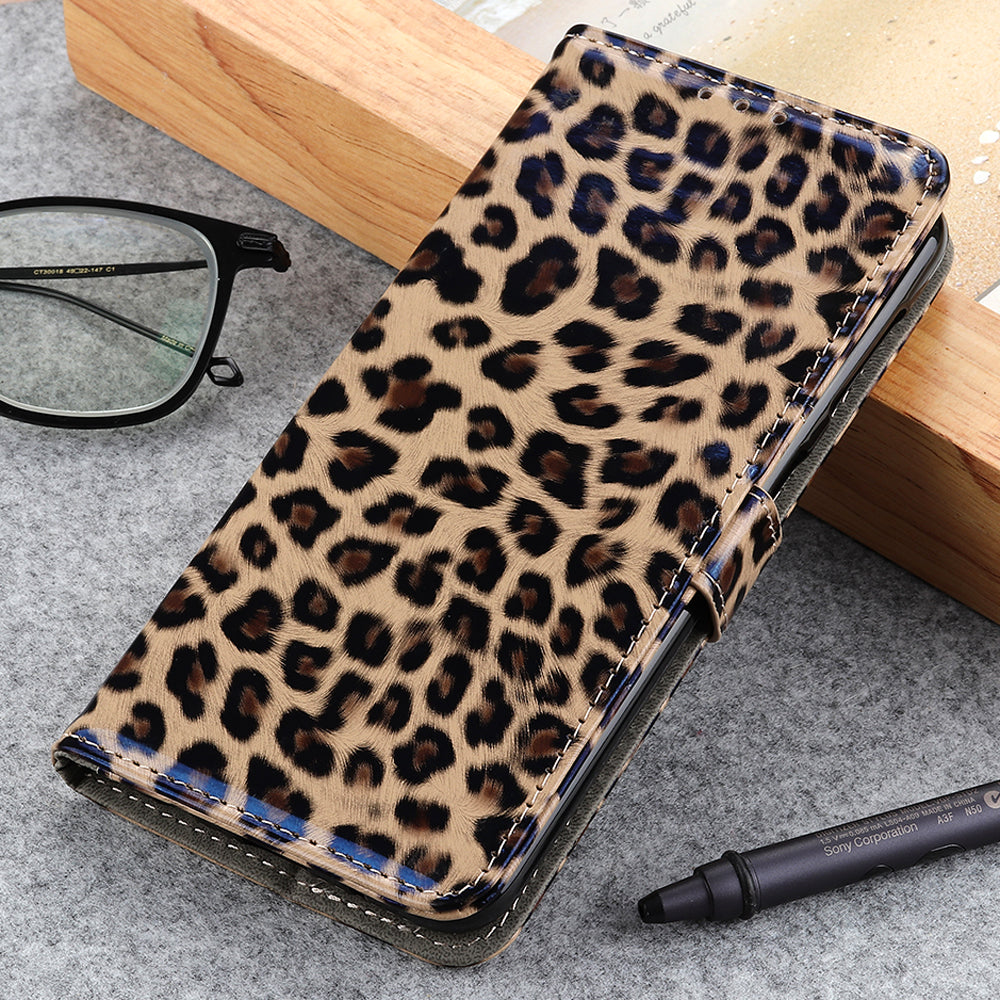 For Xiaomi Redmi Note 12 Turbo / Poco F5 5G PU Leather Phone Case Leopard Pattern Folio Stand Wallet Protective Cover
