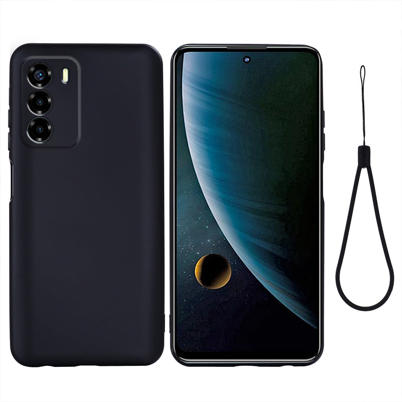 Liquid Silicone Case for ZTE Blade V40 Vita , Soft Lining Anti-Scratch Phone Cover with Strap