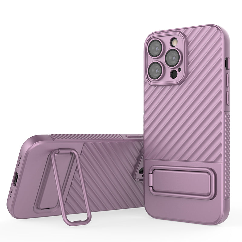 For iPhone 14 Pro Soft TPU Cover with Camera Lens Protector Kickstand Dust-Proof Phone Case
