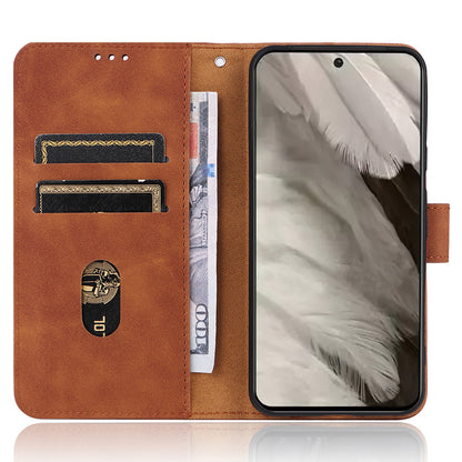 For Google Pixel 8 Leather Flip Wallet Phone Case Skin-touch Shockproof Stand Cover with Strap