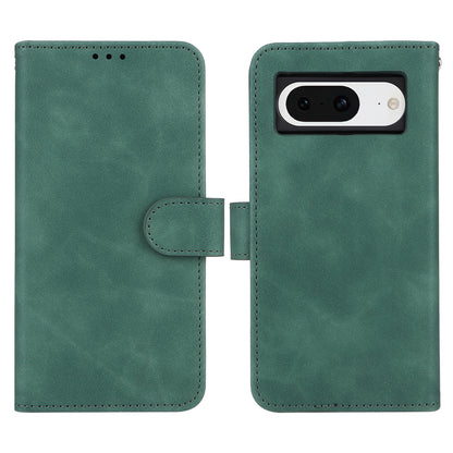 For Google Pixel 8 Leather Flip Wallet Phone Case Skin-touch Shockproof Stand Cover with Strap