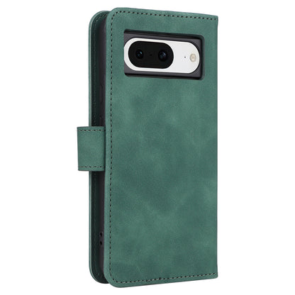 For Google Pixel 8 Leather Flip Wallet Phone Case Skin-touch Shockproof Stand Cover with Strap