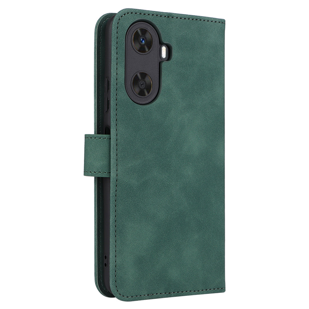 For Huawei Enjoy 60 PU Leather Skin-touch Phone Case Wallet Book Stand Flip Cover