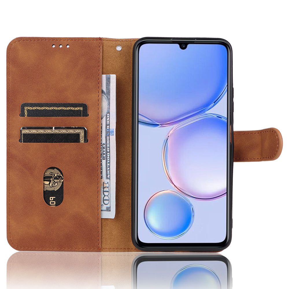 For Huawei Enjoy 60 PU Leather Skin-touch Phone Case Wallet Book Stand Flip Cover