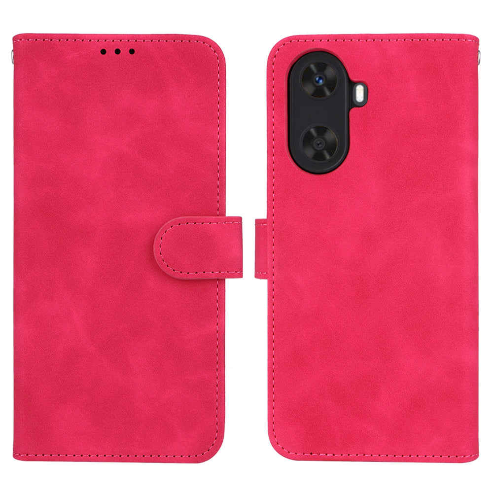 For Huawei Enjoy 60 PU Leather Skin-touch Phone Case Wallet Book Stand Flip Cover