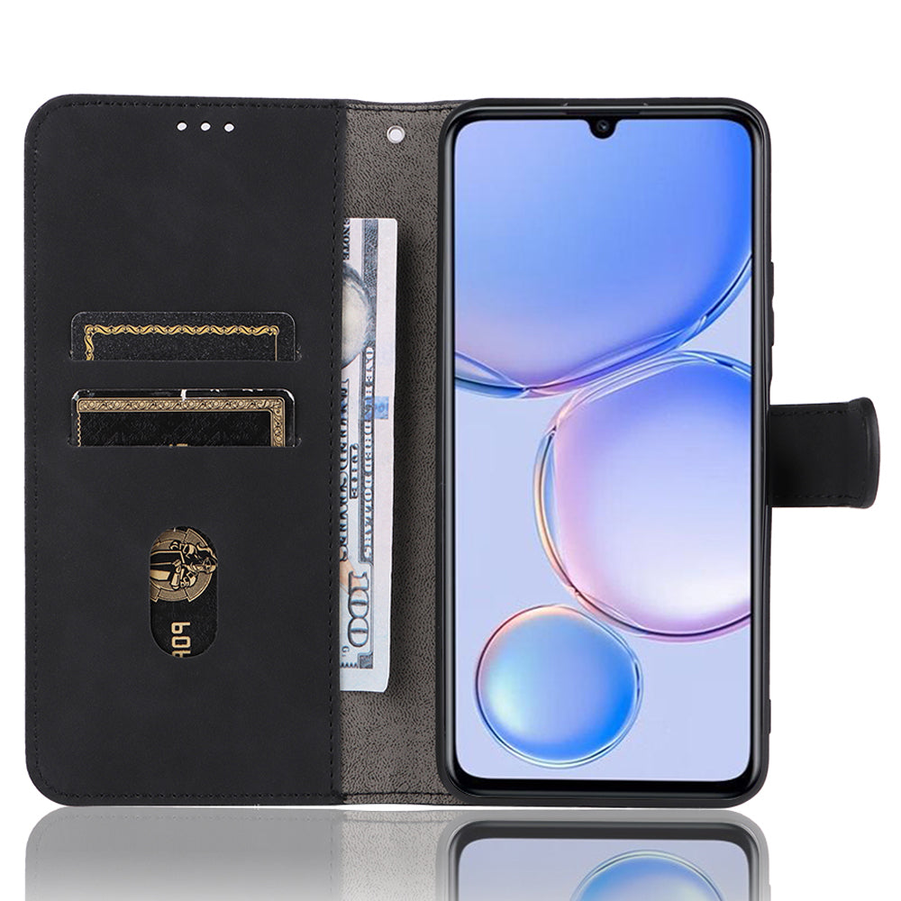 For Huawei Enjoy 60 PU Leather Skin-touch Phone Case Wallet Book Stand Flip Cover