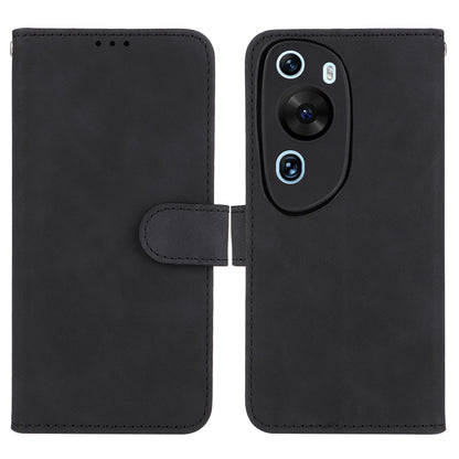 For Huawei P60 Art PU Leather Folio Flip Cover Wallet Stand Skin-touch Phone Case with Strap