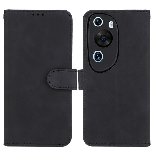 For Huawei P60 Art PU Leather Folio Flip Cover Wallet Stand Skin-touch Phone Case with Strap