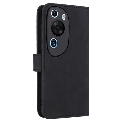 For Huawei P60 Art PU Leather Folio Flip Cover Wallet Stand Skin-touch Phone Case with Strap