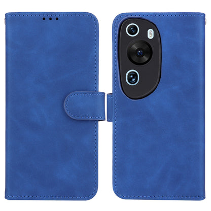 For Huawei P60 Art PU Leather Folio Flip Cover Wallet Stand Skin-touch Phone Case with Strap