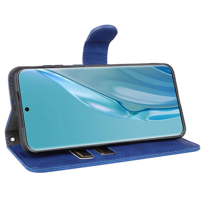 For Huawei P60 Art PU Leather Folio Flip Cover Wallet Stand Skin-touch Phone Case with Strap