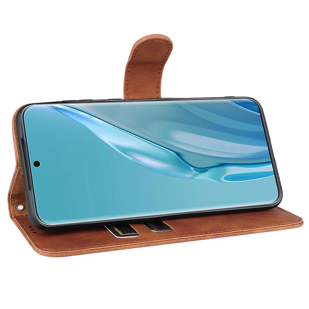 For Huawei P60 Art PU Leather Folio Flip Cover Wallet Stand Skin-touch Phone Case with Strap