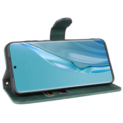 For Huawei P60 Art PU Leather Folio Flip Cover Wallet Stand Skin-touch Phone Case with Strap