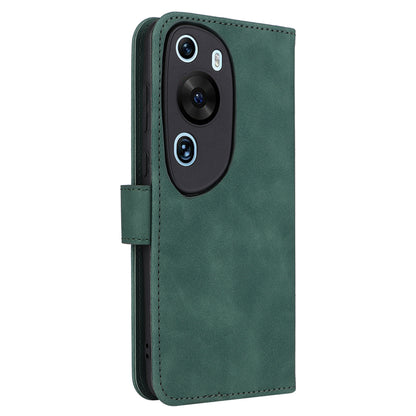 For Huawei P60 Art PU Leather Folio Flip Cover Wallet Stand Skin-touch Phone Case with Strap