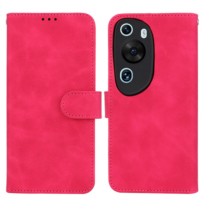 For Huawei P60 Art PU Leather Folio Flip Cover Wallet Stand Skin-touch Phone Case with Strap