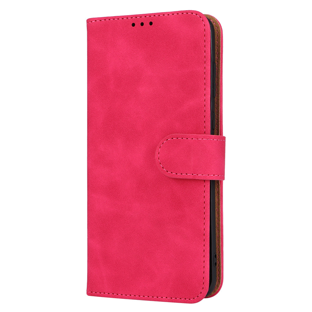 For Huawei P60 Art PU Leather Folio Flip Cover Wallet Stand Skin-touch Phone Case with Strap