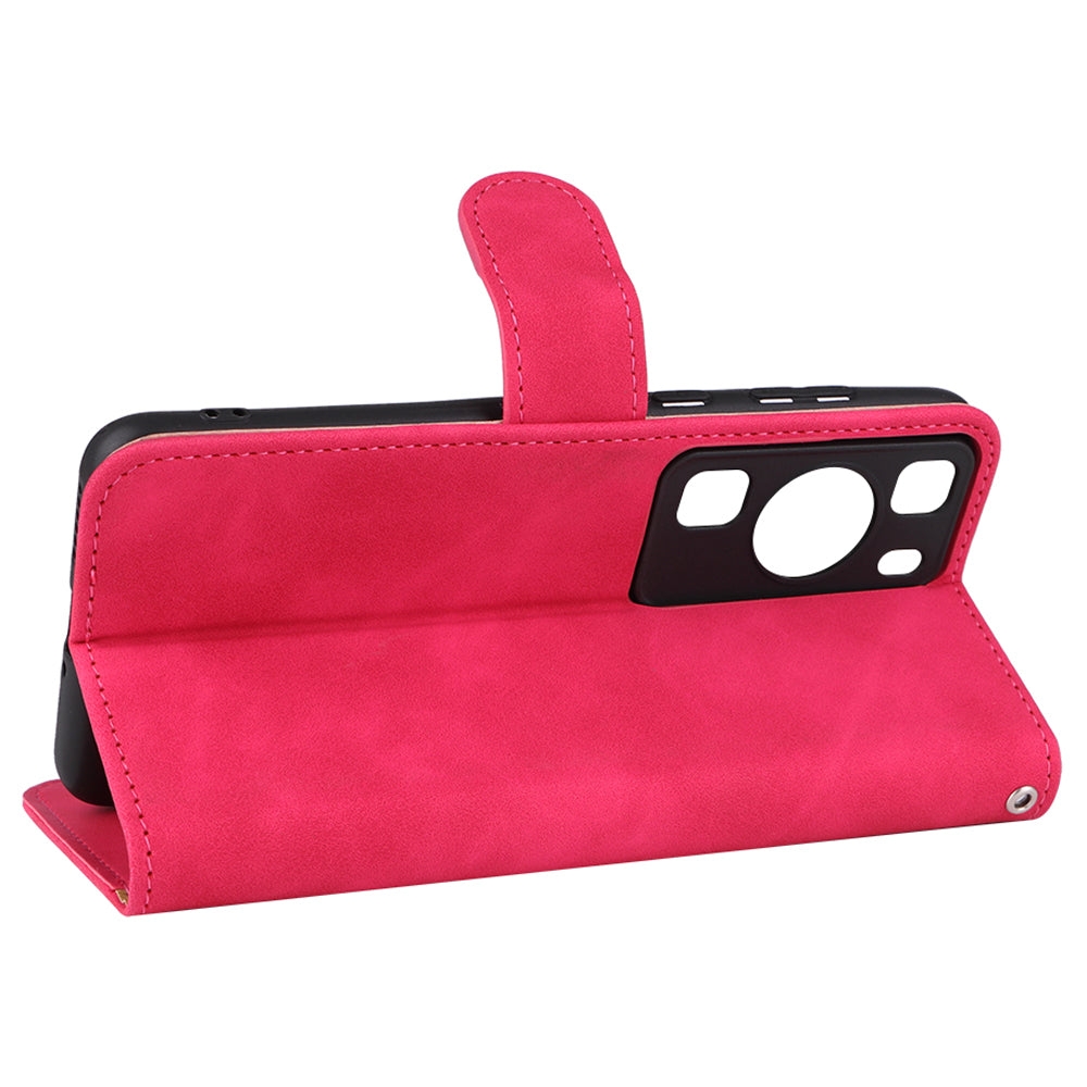 For Huawei P60 / P60 Pro Wallet Phone Case PU Leather Skin-touch Stand Folio Shockproof Cover