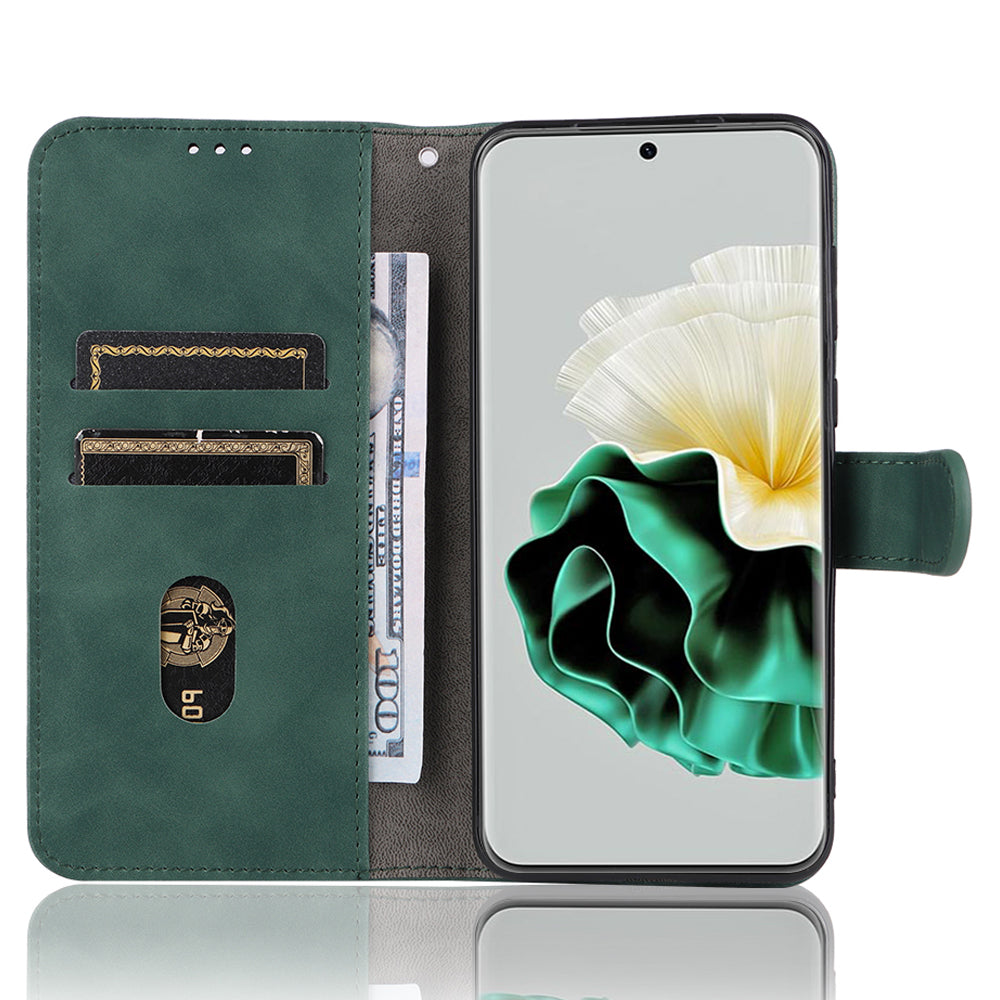 For Huawei P60 / P60 Pro Wallet Phone Case PU Leather Skin-touch Stand Folio Shockproof Cover