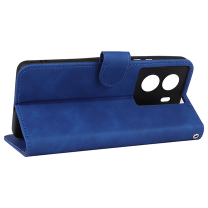 For vivo iQOO Z7 5G Skin-touch Leather Phone Case Wallet Stand Folio Flip Cover