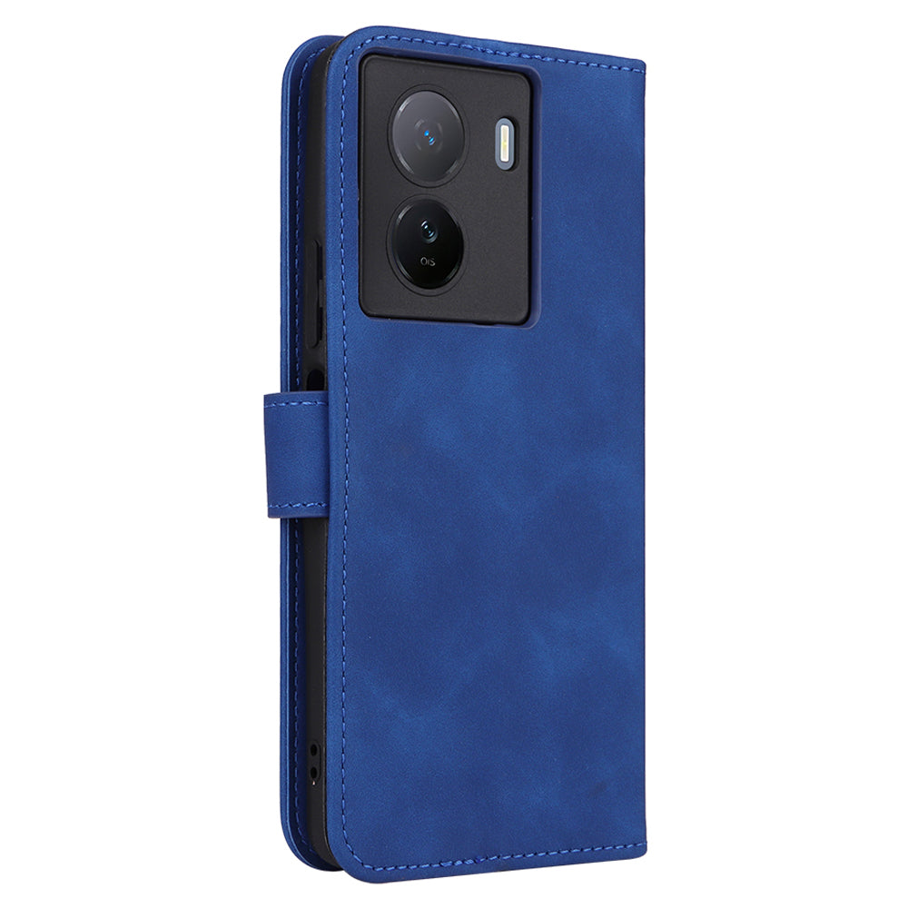 For vivo iQOO Z7 5G Skin-touch Leather Phone Case Wallet Stand Folio Flip Cover