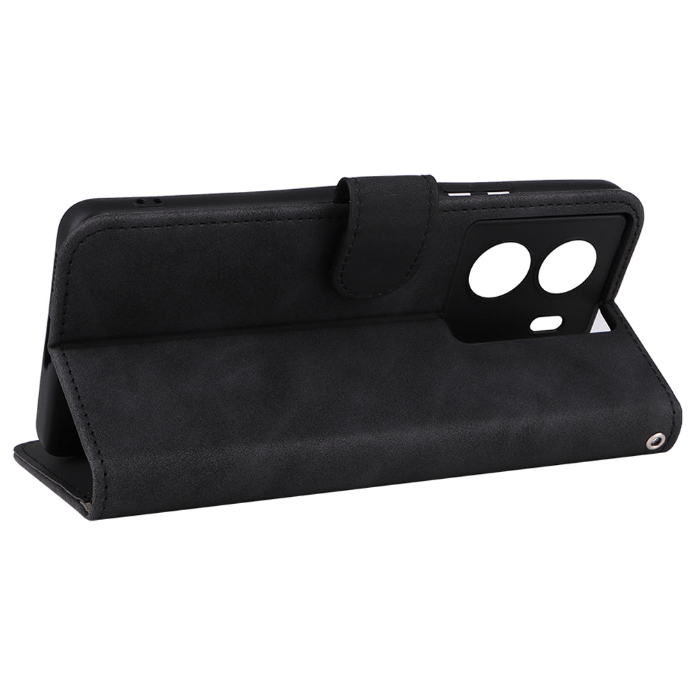 For vivo iQOO Z7 5G Skin-touch Leather Phone Case Wallet Stand Folio Flip Cover