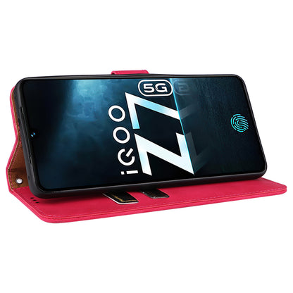 For vivo iQOO Z7 5G Skin-touch Leather Phone Case Wallet Stand Folio Flip Cover