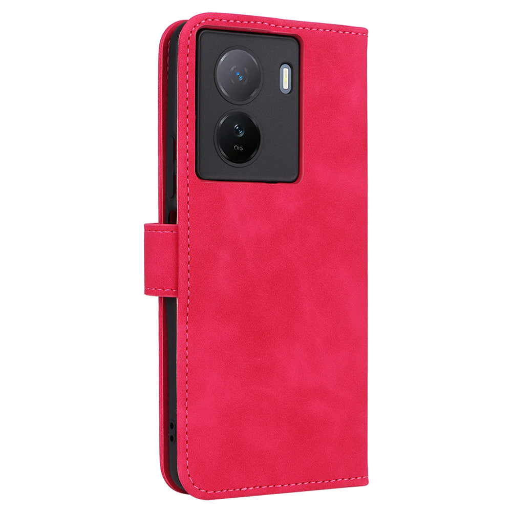 For vivo iQOO Z7 5G Skin-touch Leather Phone Case Wallet Stand Folio Flip Cover