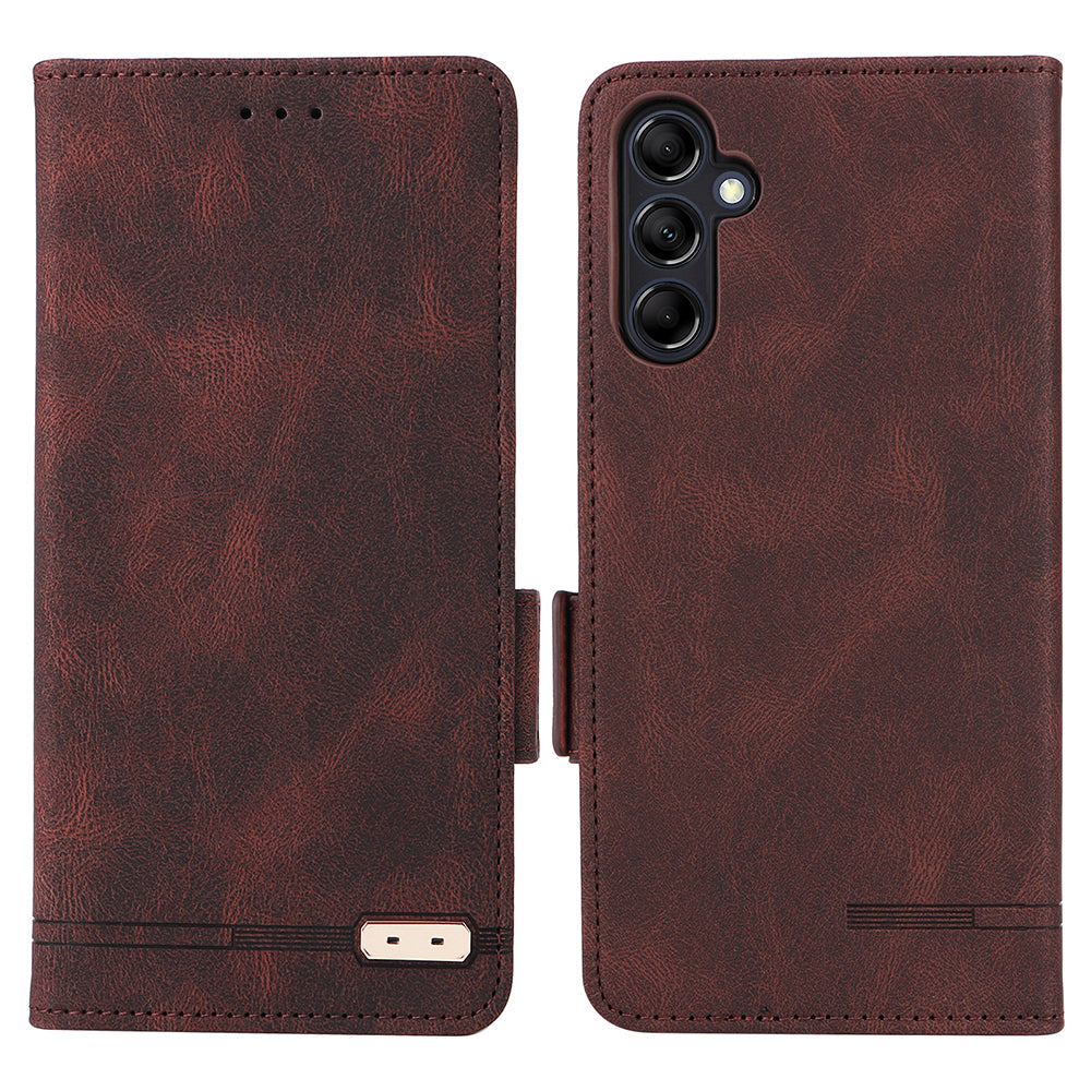 For Samsung Galaxy M14 5G Leather Wallet Phone Case Hardware Decor Flip Stand Cover