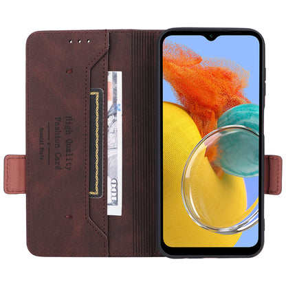 For Samsung Galaxy M14 5G Leather Wallet Phone Case Hardware Decor Flip Stand Cover