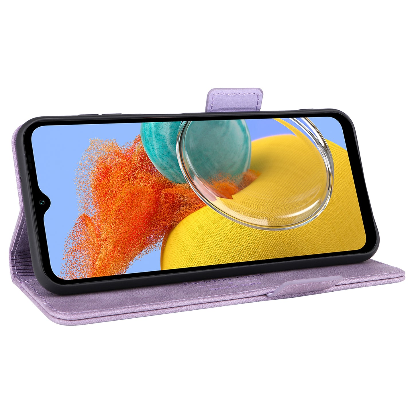 For Samsung Galaxy M14 5G Leather Wallet Phone Case Hardware Decor Flip Stand Cover