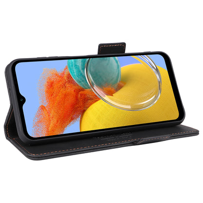 For Samsung Galaxy M14 5G Leather Wallet Phone Case Hardware Decor Flip Stand Cover